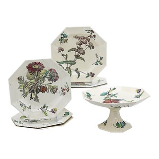 Antique Copeland Creamware Set, 7 Pieces For Sale