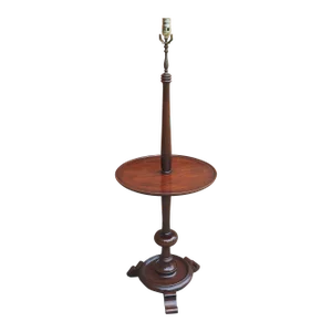 Georgian Style Mahogany Floor Lamp With Table