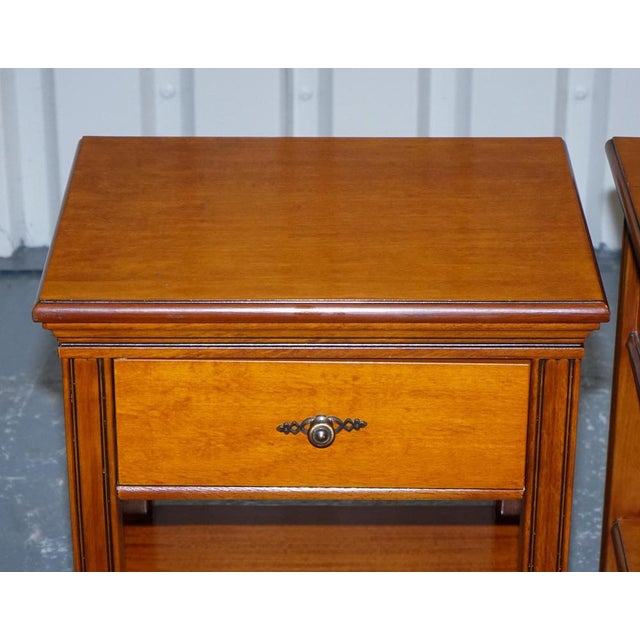 Vintage French Style Hardwood Nightstands, Set of 2 For Sale - Image 6 of 15