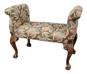 Chippendale Style Upholstered Window Bench