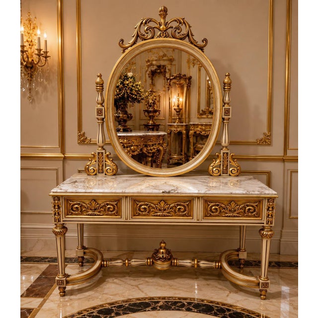 Console * Width: 53.1 (135 cm) * Depth: 18.5 (47 cm) * Height: 37.0 (94 cm) Mirror * Height: 49.6 (126 cm) Overall...