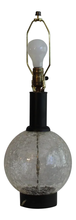 Mid-Century Modern Crackle Glass Table Lamp