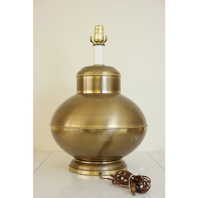 1950s Vintage Art Deco Brass Table Lamp For Sale - Image 4 of 9