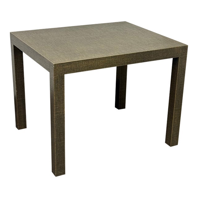 Urban Furniture Linen Wrapped End Table For Sale