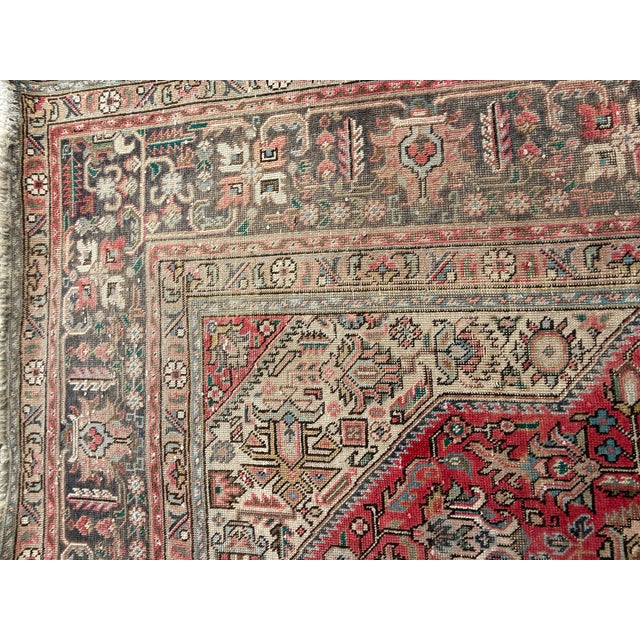 9ft 6in × 12ft 7in Persian Tabriz Hand-Knotted Wool Area Rug For Sale - Image 10 of 11
