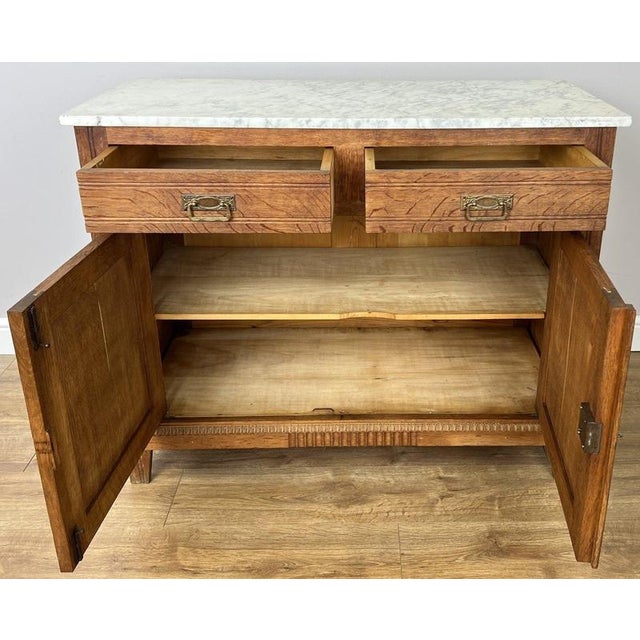 Antique French Marble Top Oak Sideboard For Sale - Image 16 of 17