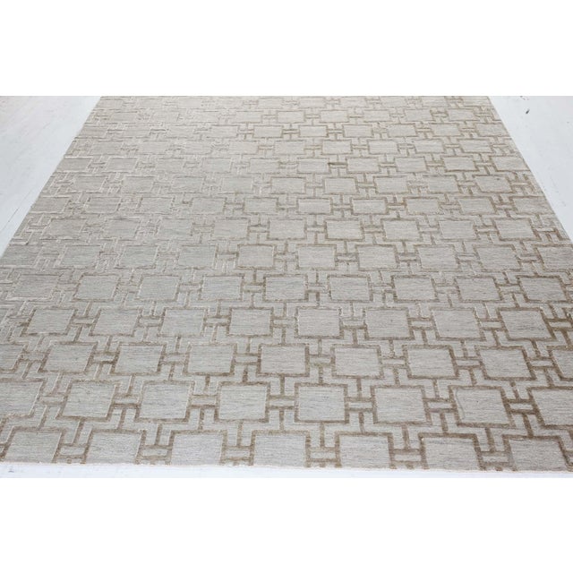 Early 21st Century Modern Geo Henley Silk and Wool Rug by Doris Leslie Blau For Sale - Image 5 of 9