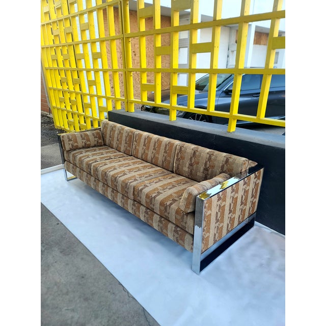 1970s Milo Baughman Chrome Frame Sofa For Sale - Image 5 of 13