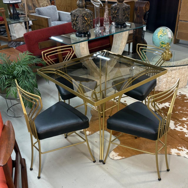 Mid-Century Modern Restored Salterini Style Art Deco Square Table Outdoor Patio Dining Set For Sale - Image 3 of 12