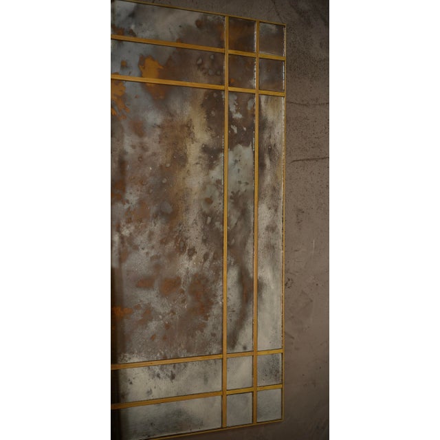 Mid-Century Murano Glass and Brass Console Wall Mirror For Sale - Image 4 of 10