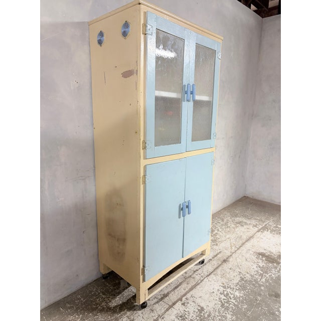 Pale Blue and Cream Kitchenette Pantry Cupboard from Esto, 1960s For Sale - Image 6 of 10