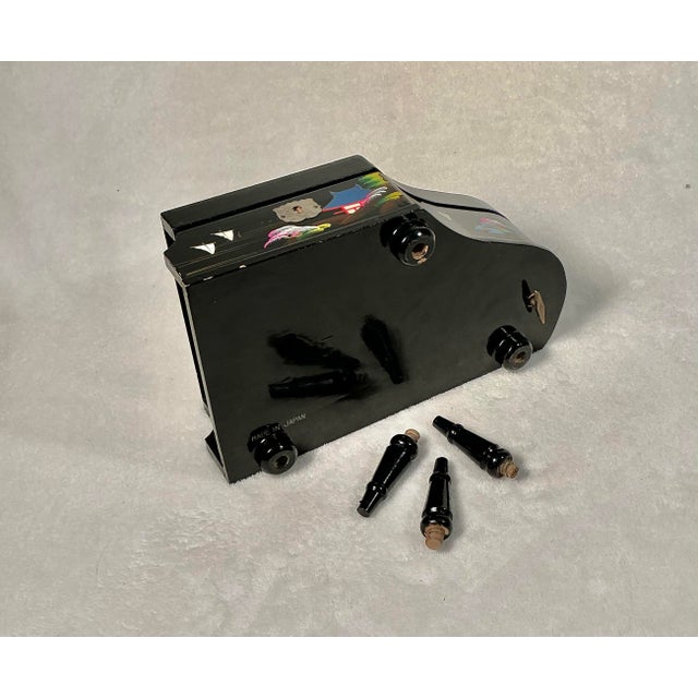 Vintage Mid-Century Japanese Lacquer Grand Piano Jewelry Music Box, 1950s For Sale - Image 11 of 12