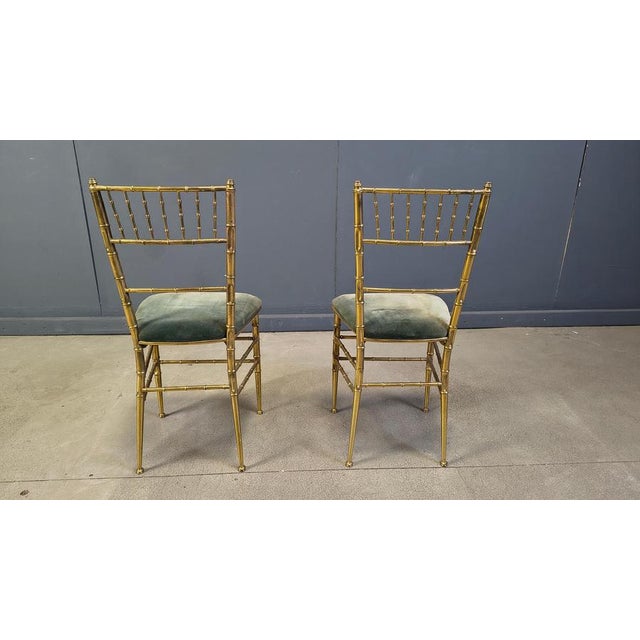 Brass Faux Bamboo Chairs, 1960s, Set of 2 For Sale - Image 6 of 14