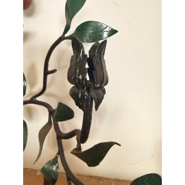 Metal Monumental 37" Italian Toleware Espalier Fruit Tree Wall Sconce / Candelabra For Sale - Image 7 of 10