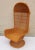 Wood Wicker Rattan Swivel Porter Hooded Chair, 1960's For Sale - Image 7 of 13