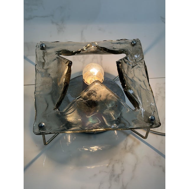 1970s Smoky Murano Glass Wall Lamps, 1970s, Set of 2 For Sale - Image 5 of 12