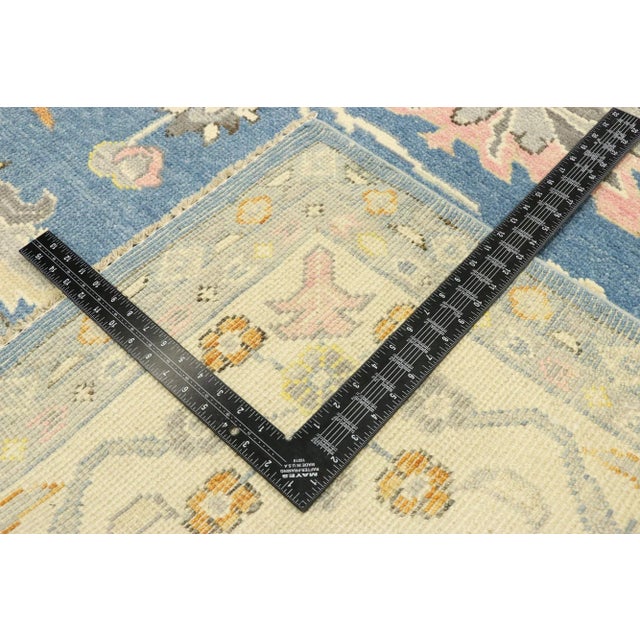 2010s Vintage Blue Modern Oushak Rug - 09'02 X 12'00 For Sale - Image 5 of 9
