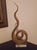 Contemporary Amber & Clear Hand-Blown Art Glass Ribbon Sculpture on Crystal Base For Sale - Image 9 of 11