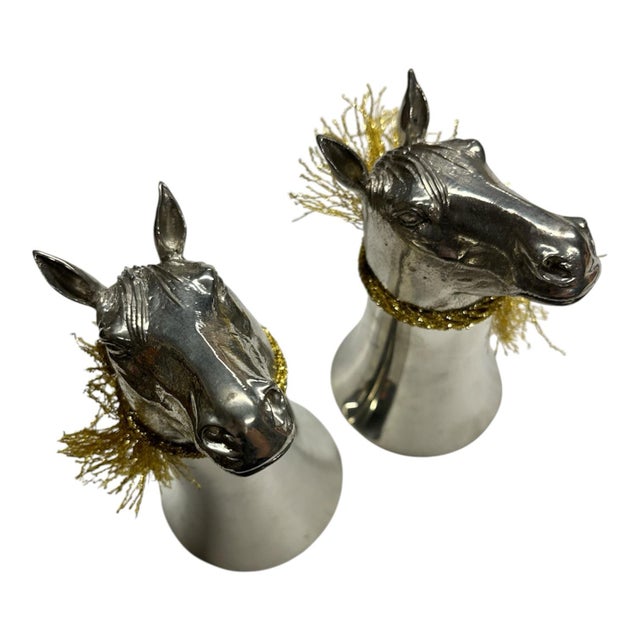 English Antique Silver Horse Flagon - Pair For Sale - Image 3 of 11