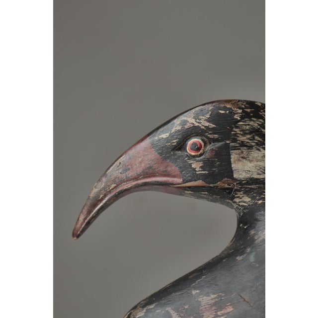 This evocative early 20th century Danish folk art decoy duck dates to the 1910s and exemplifies the honest craftsmanship...