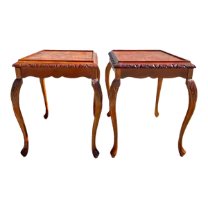 Late 20th Century Vintage Bombay Company French Provincial Style Side Tables - Pair