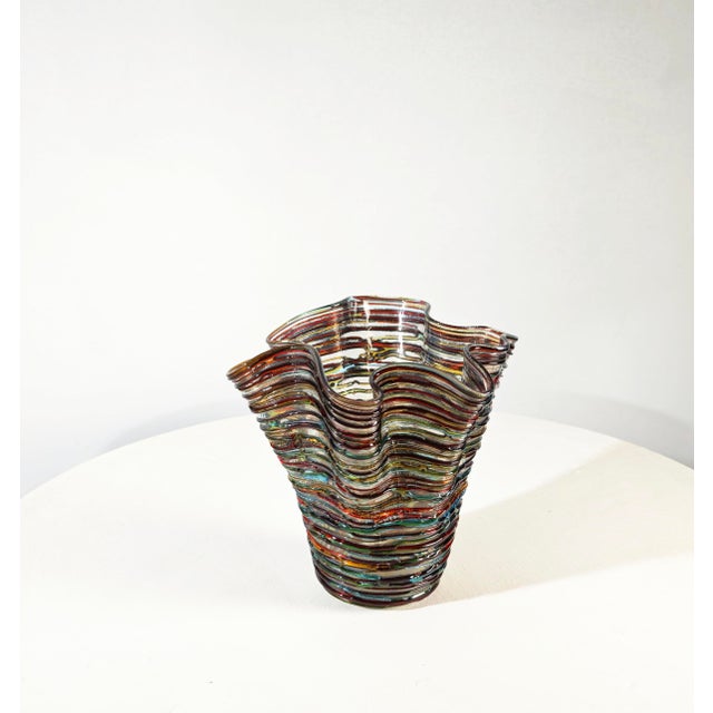 1980s Mid-Century Modern Multicolored Murano Glass Vase by Enrico Cammozzo, Italy, 1980s For Sale - Image 5 of 18