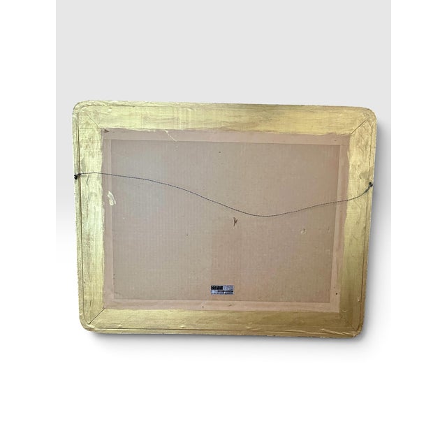 Mid-Century Abstracted Watercolor &Amp; Wax-Resist Mountain Landscape by Mina Tabuena. For Sale - Image 4 of 12