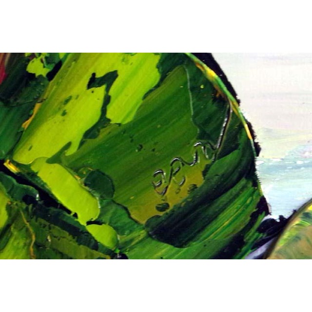 Impressionist Maya Eventov Original Painting on Canvas Custom Framed Lily Pads For Sale - Image 3 of 13