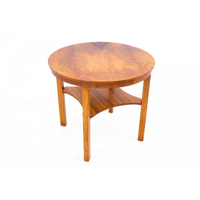Brown Art Deco Round Table, Poland, 1950 For Sale - Image 8 of 8
