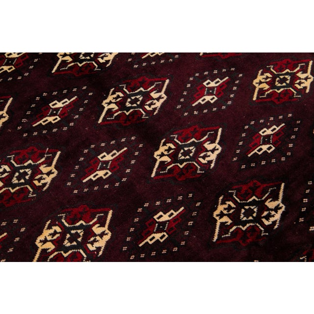 Textile 1960s Persian Turman Burgundy Wool Rug With Allover Design For Sale - Image 7 of 7