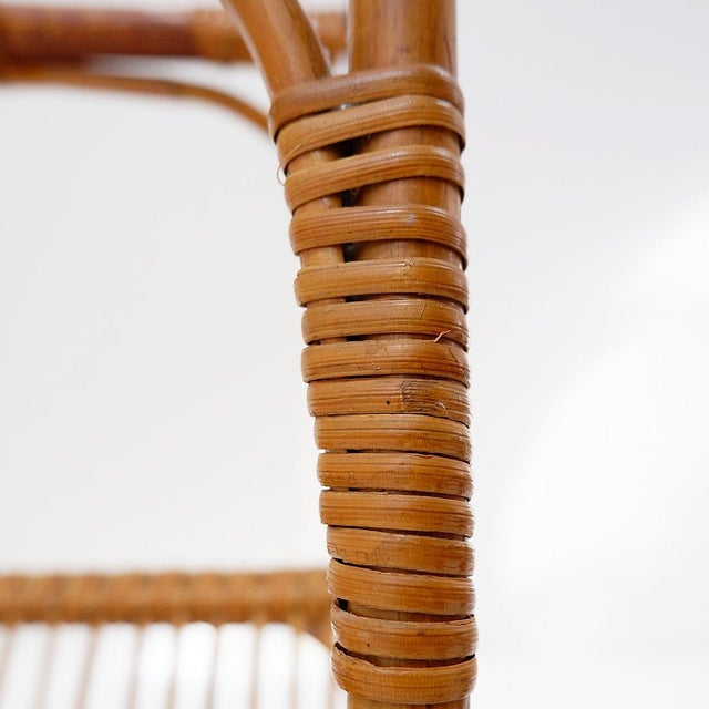 Vintage Dutch Rattan Magazine Rack, 1960s For Sale - Image 5 of 14