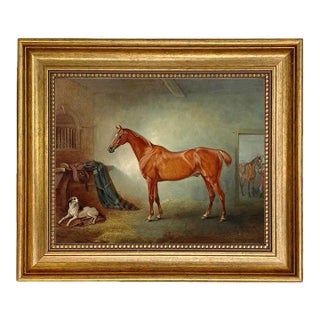 "Firebird" Chestnut Hunter Reproduction Print on Canvas, Framed 11-1/2" X 13-1/2" For Sale