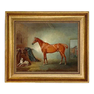 "Firebird" Chestnut Hunter Reproduction Print on Canvas, Framed 11-1/2" X 13-1/2"