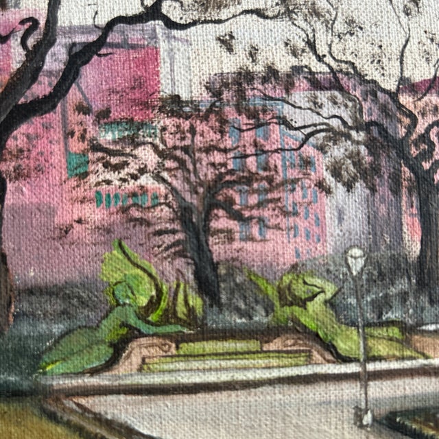 Vintage 1970’s Philadelphia Cityscape Oil Painting on Canvas For Sale In Philadelphia - Image 6 of 6