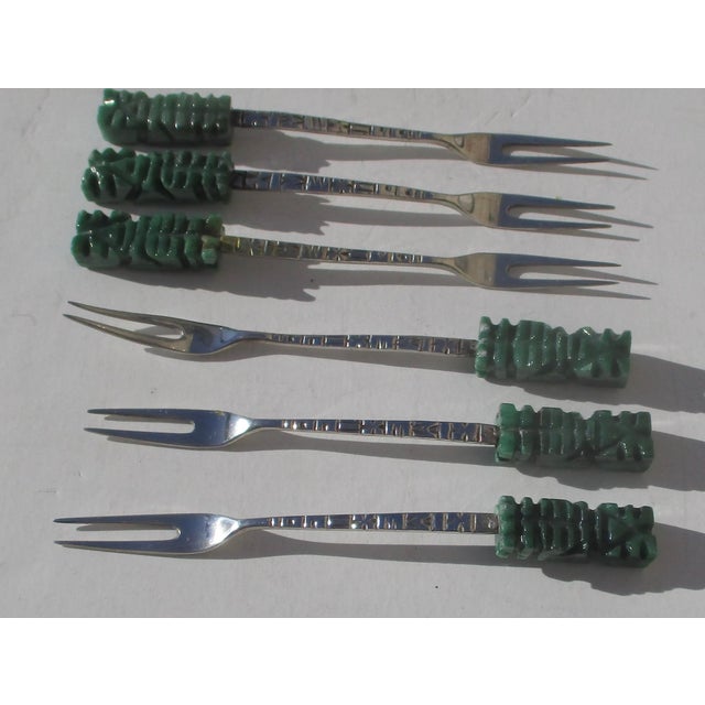 Six Sterling Cocktail Forks Mexican Circa 50s For Sale - Image 4 of 6