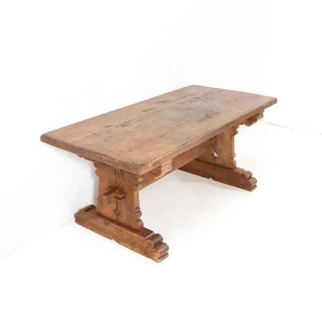 Brutalist Dining Room Table in Oak, 1960s For Sale - Image 4 of 11