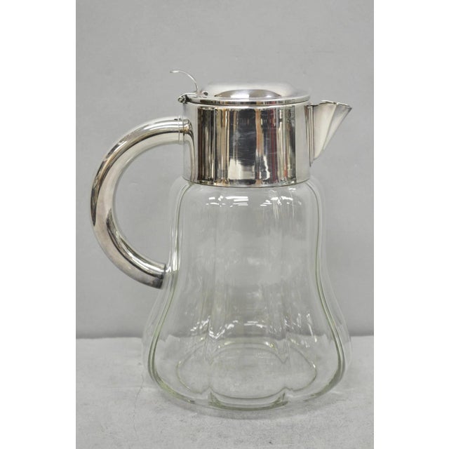 Antique Victorian German Silver Plated Crystal Glass Lemonade Water Pitcher For Sale - Image 13 of 13