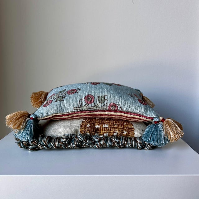Sanderson, Brunschwig & Fils, Chelsea Textiles Lavender-Filled Decorative Pillows - Collection of 2 Large For Sale - Image 10 of 10