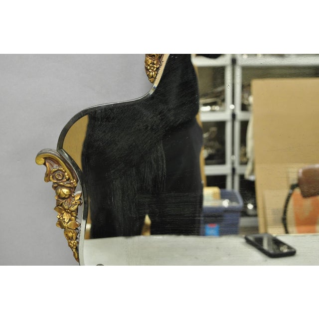 Antique French Rococo Victorian Gold Gilt Wood Frame Cameo Boudoir Wall Mirror For Sale - Image 10 of 13