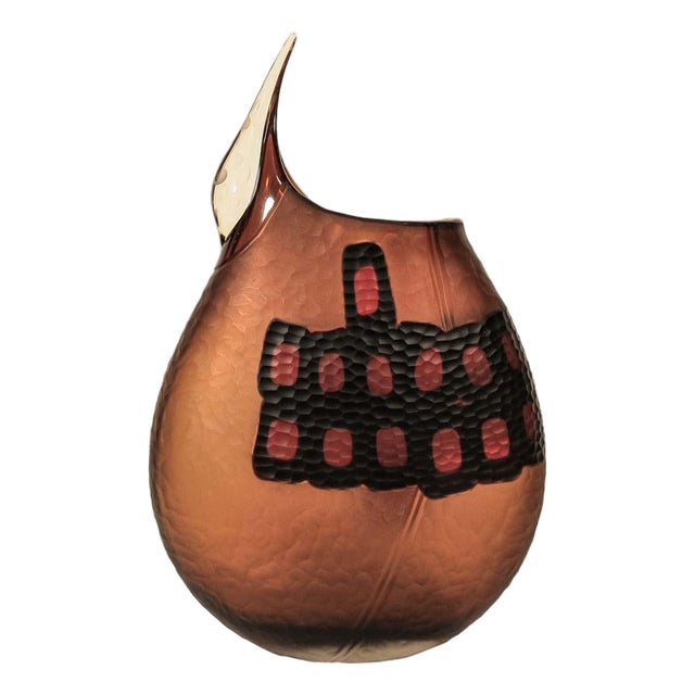 Fume Battuto Glass Vase by Afro Celotto, 2000s For Sale