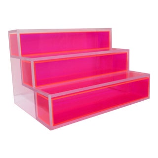 Pink Block Lucite Display Shelving For Sale