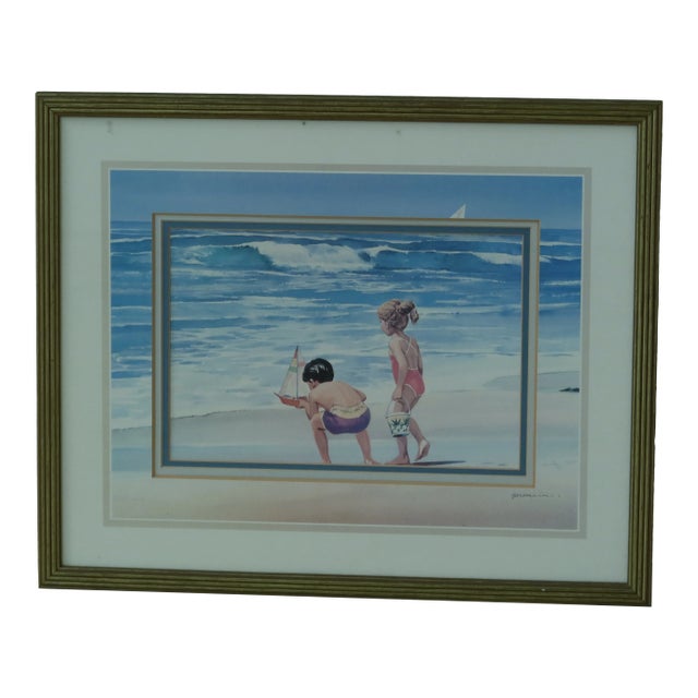 Professionally Framed & Matted Beach Print For Sale