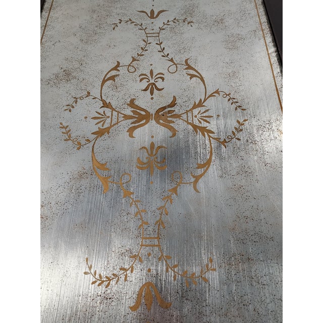 Black Vintage Lillian August for Drexel Heritage Large Eglomise Coffee Table For Sale - Image 8 of 12