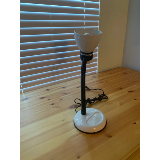 White Late Century Modern Industrial Desk Work Lamp With Adjustable Arm and Shade For Sale - Image 8 of 10