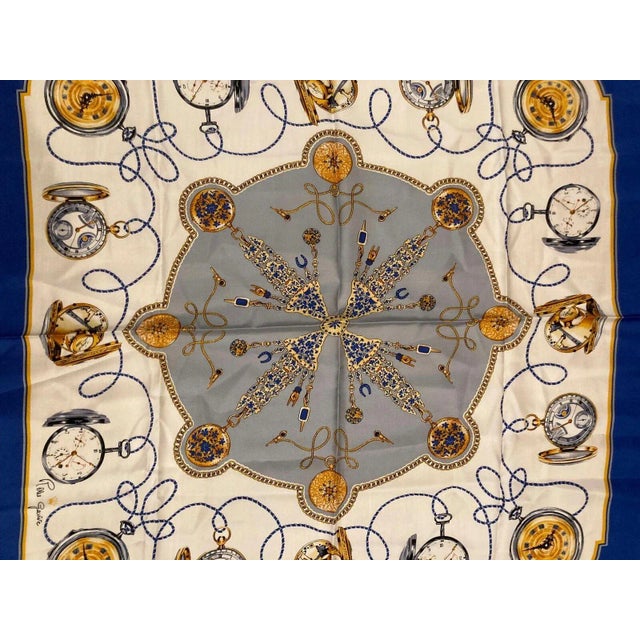 Contemporary Rolex Geneve Swiss Vintage 90cm Silk Scarf For Sale - Image 3 of 10