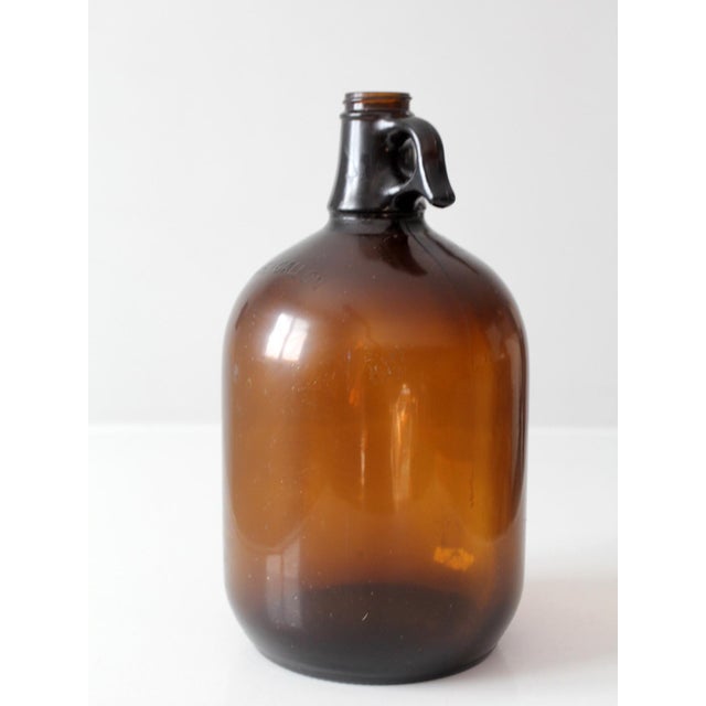 Vintage Mid-Century One-Gallon Amber Glass Jug For Sale - Image 4 of 16