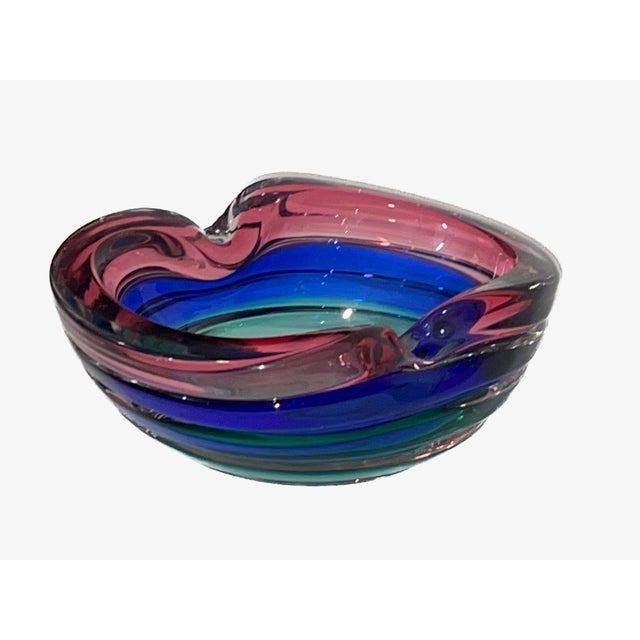 1960s 1960s Mid-Century Tricolor Murano Glass Geode Bowl Attributed to Archimede Seguso For Sale - Image 5 of 9