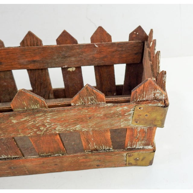 Rustic Shabby Wood Picket Fence Box Chairish
