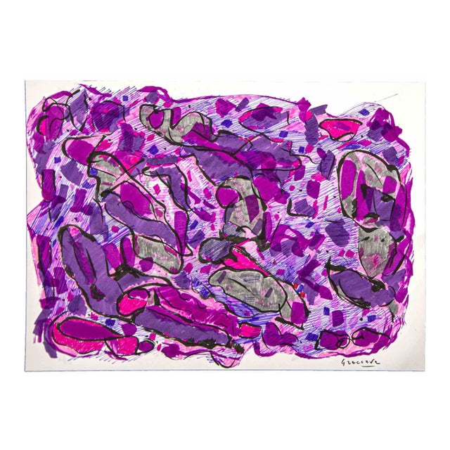 Maurizio Gracceva, Abstract Composition, Original China Ink and Watercolor by M. Gracceva, 2010 For Sale
