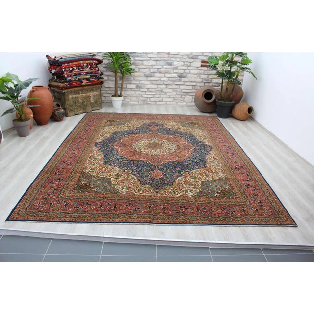 Large Vintage Turkish Area Rug - 111.5"x 143" For Sale - Image 13 of 13